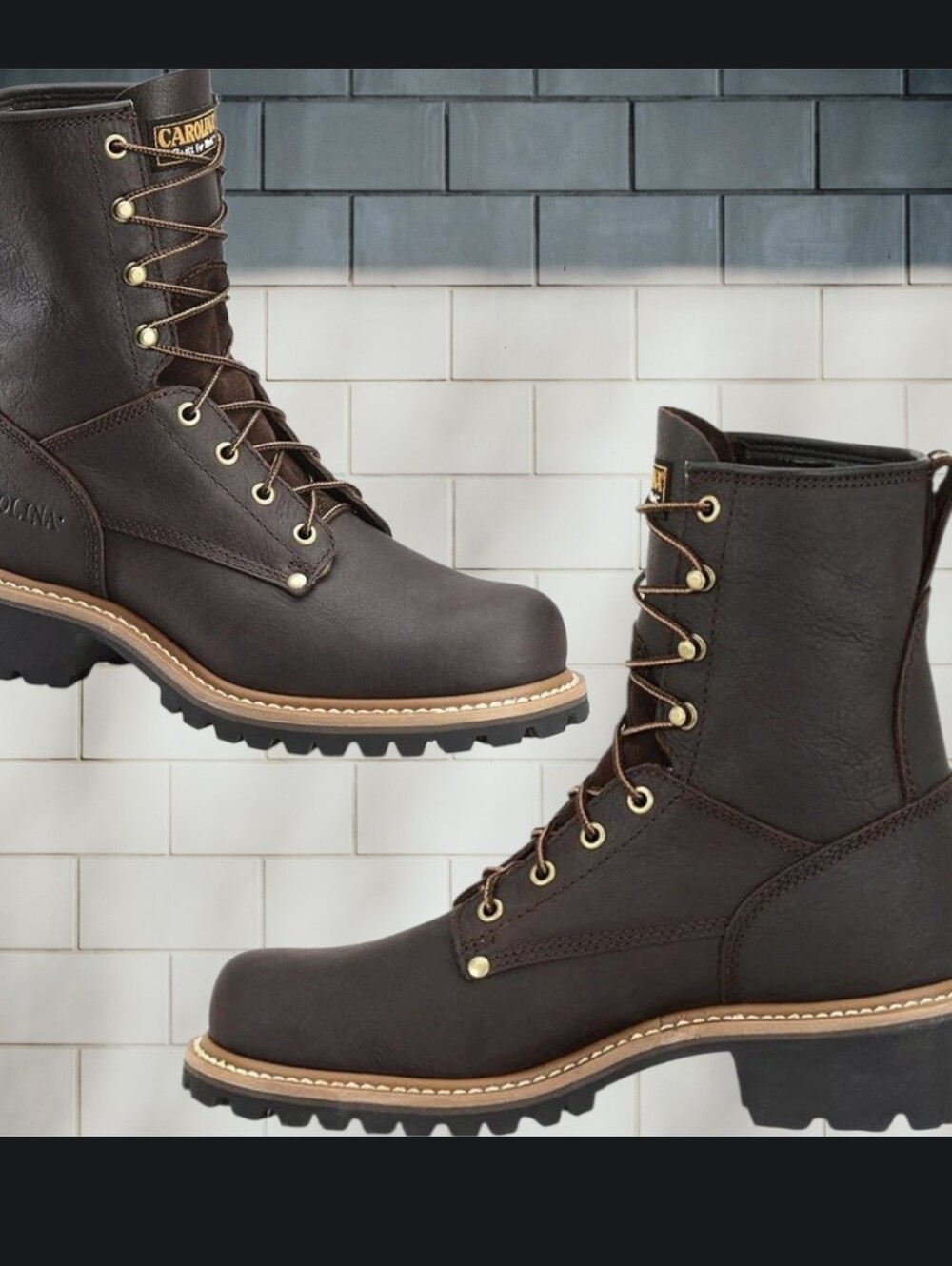 Carolina Men's Dark Brown Lace-Up Work Boots
